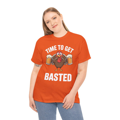 Time To Get Basted Funny Beer Thanksgiving Turkey Gift T-Shirt