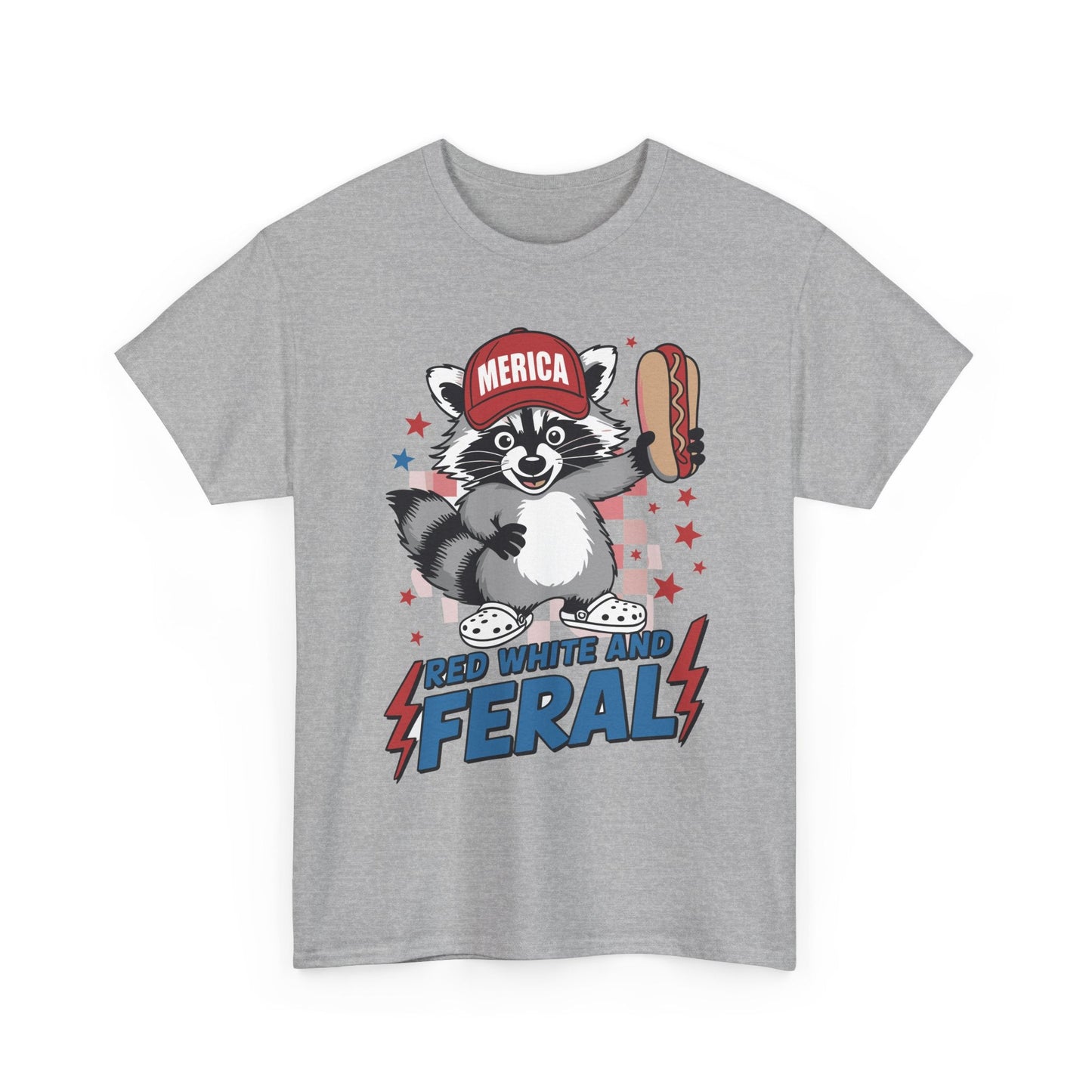 Red White And Feral Raccoon 4th of July Saying Meme T-Shirt