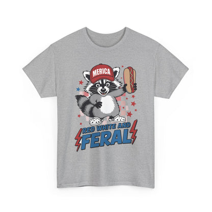 Red White And Feral Raccoon 4th of July Saying Meme T-Shirt