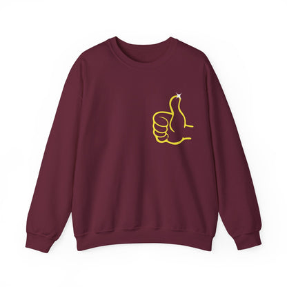 Funny Thumbs Up Emoji Graphic Positive Vibes Sweatshirt