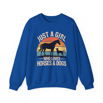 Just A Girl Who Loves Horses and Dogs Women Girls Sweatshirt