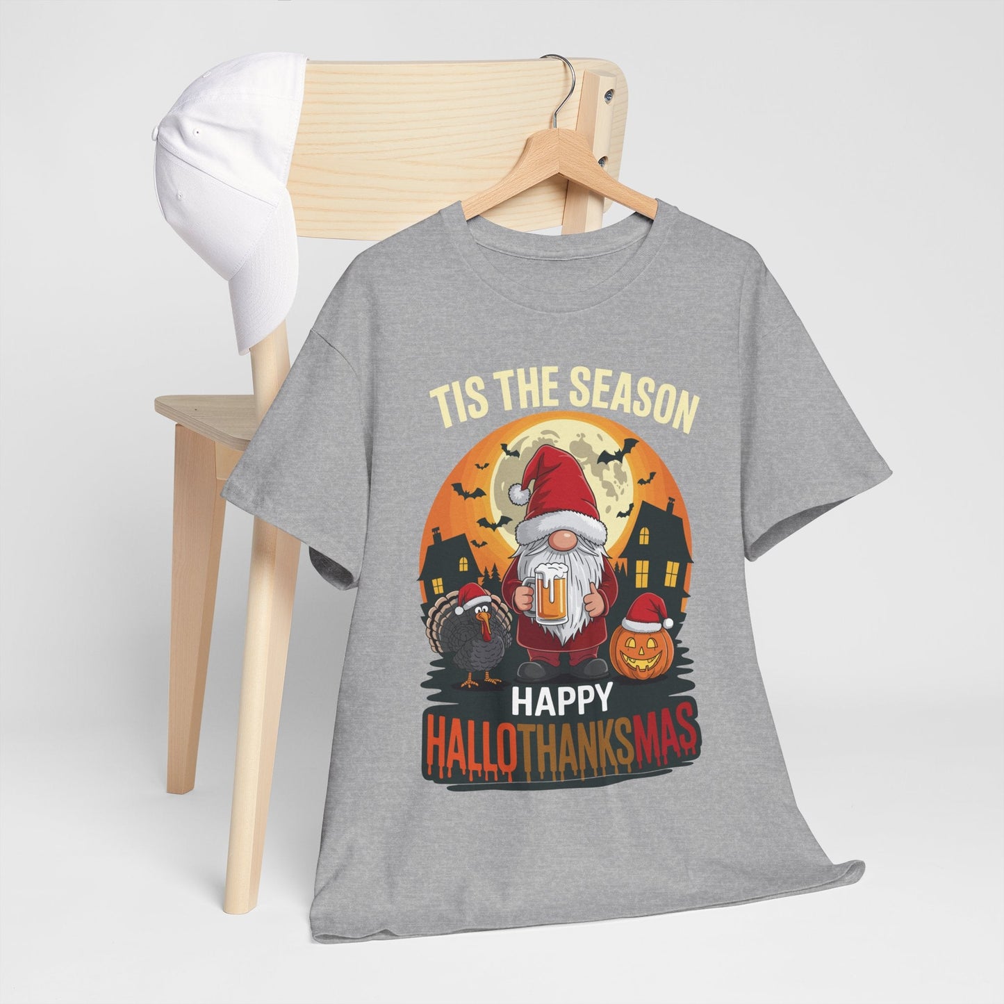 Happy Hallothanksmas Halloween Thanksgiving Merry Christmas T-Shirt