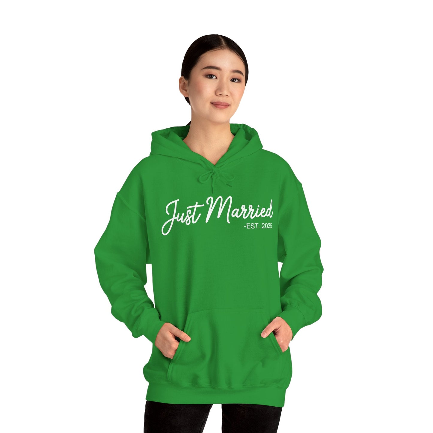 Just Married 2025 Honeymoon Wedding Couples Fiancee Hoodie
