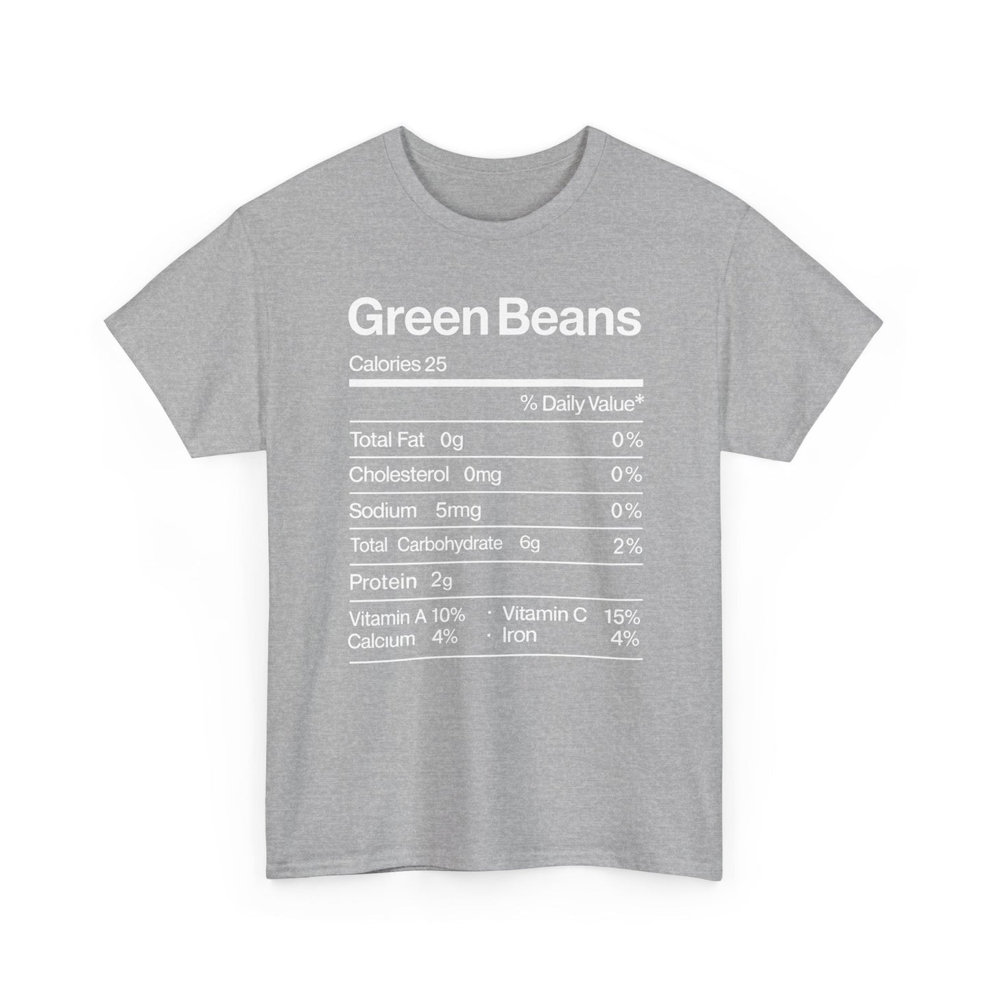 Green Beans Nutrition Facts Funny Thanksgiving Christmas T-Shirt
