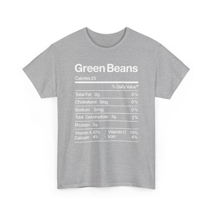 Green Beans Nutrition Facts Funny Thanksgiving Christmas T-Shirt