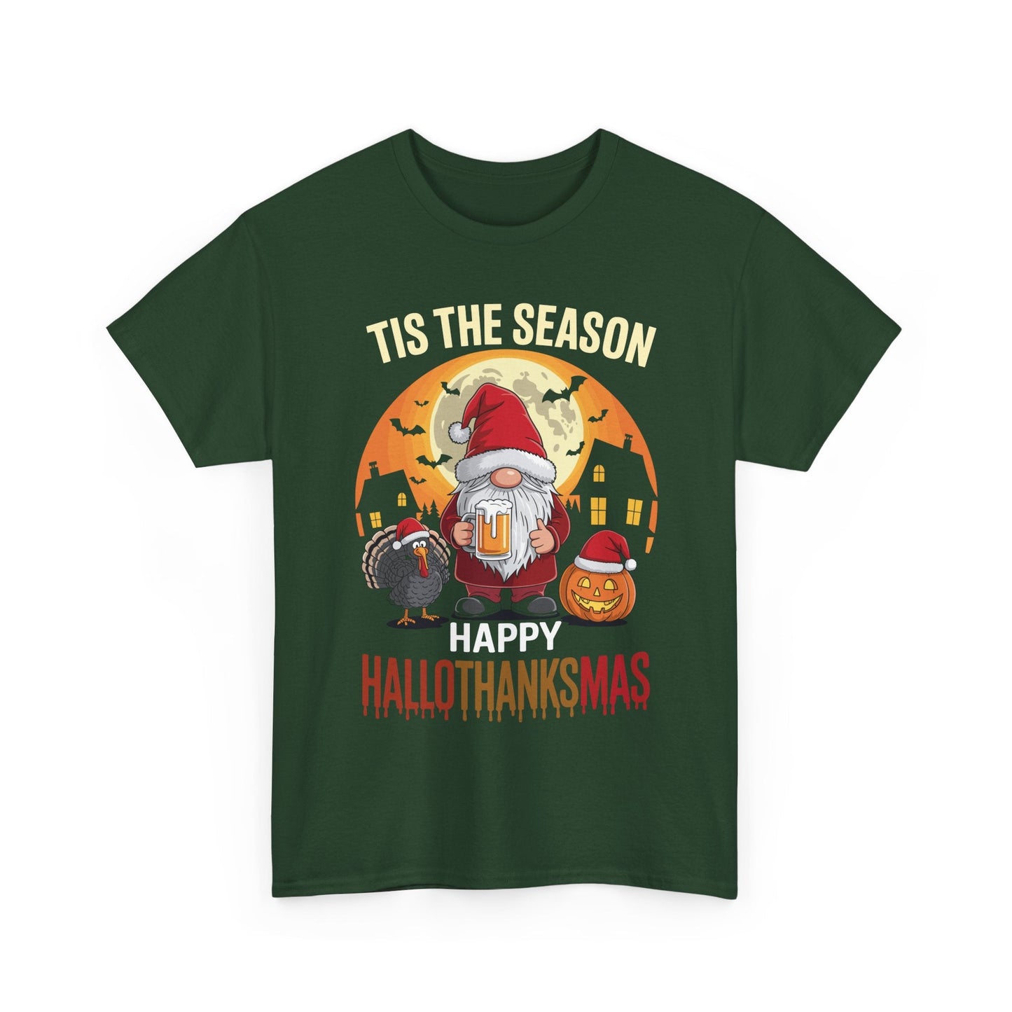 Happy Hallothanksmas Halloween Thanksgiving Merry Christmas T-Shirt