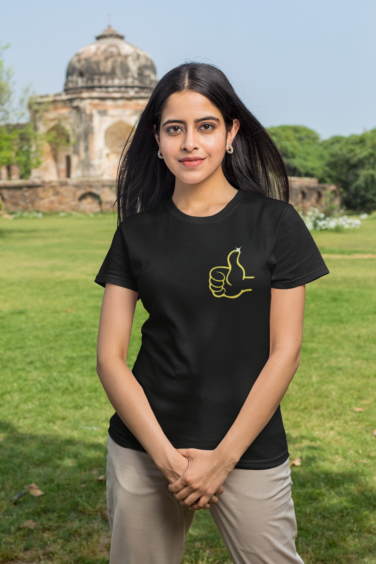 Funny Thumbs Up Emoji Graphic T-Shirt Positive Vibes